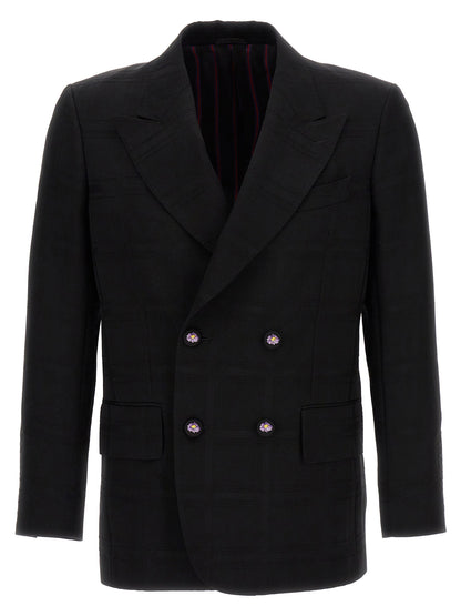 Etro Check Double-breasted Blazer