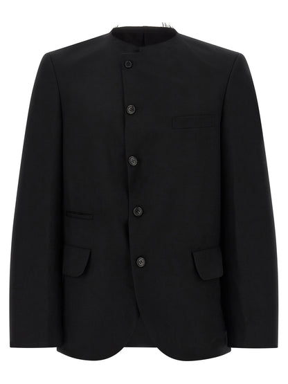 Comme Des Garcons Black Raw Cut Hem Blazer