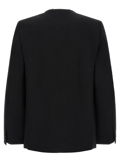 Comme Des Garcons Black Raw Cut Hem Blazer
