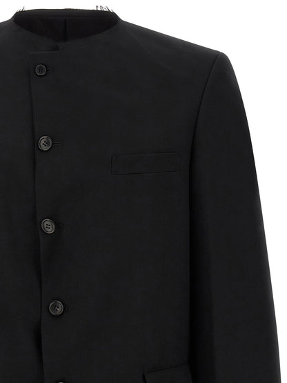 Comme Des Garcons Black Raw Cut Hem Blazer