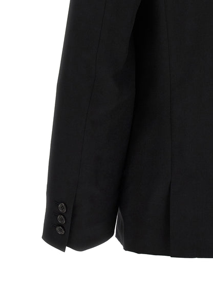 Comme Des Garcons Black Raw Cut Hem Blazer