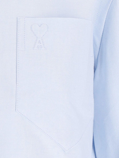 AMI PARIS Shirts LIGHT BLUE
