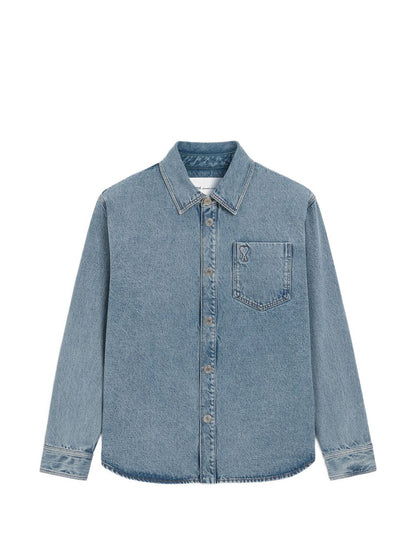 AMI PARIS Shirts LIGHT BLUE
