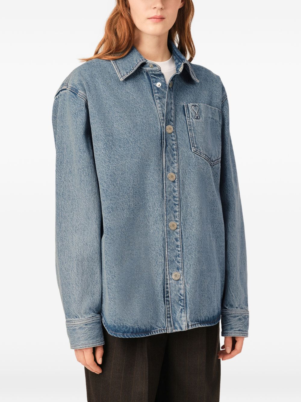 AMI PARIS Shirts LIGHT BLUE