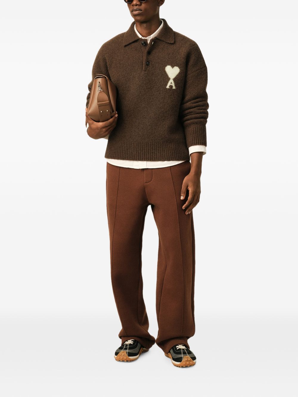 AMI PARIS T-shirts and Polos BROWN