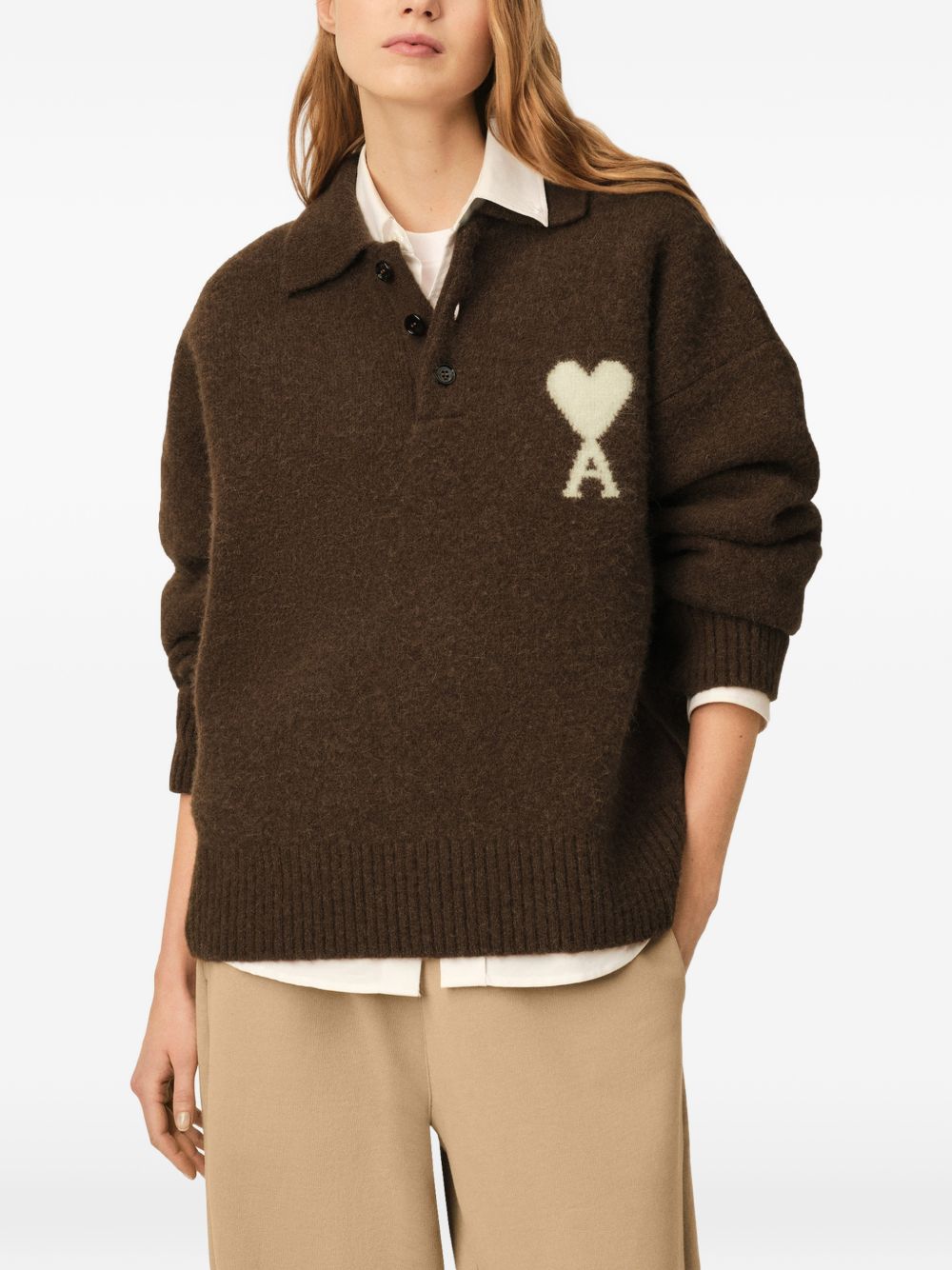 AMI PARIS T-shirts and Polos BROWN