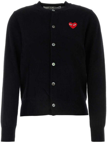Comme Des Garcons Red Heart wool cardigan