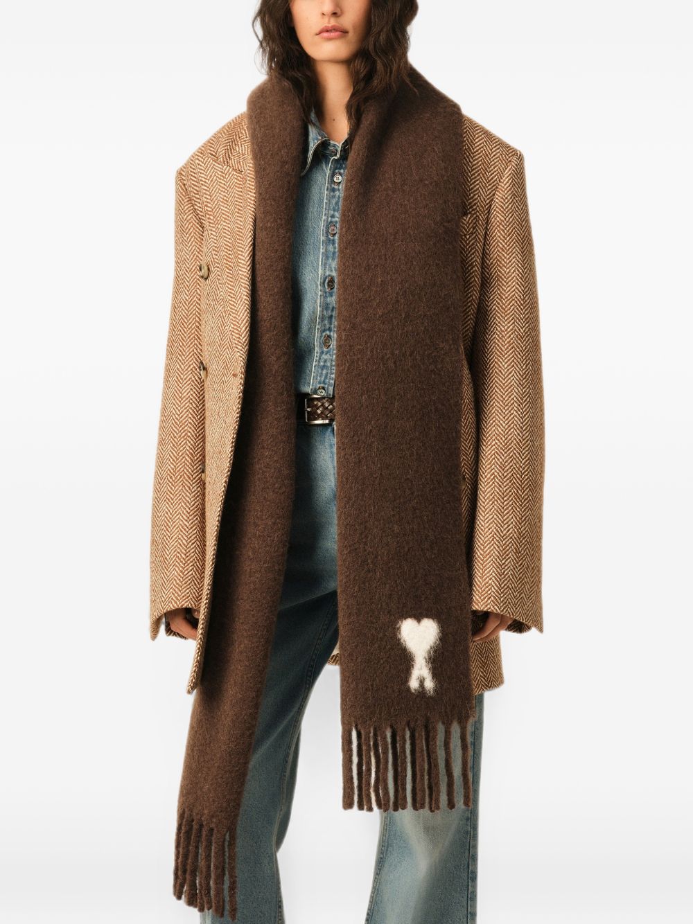 AMI PARIS Scarfs BROWN