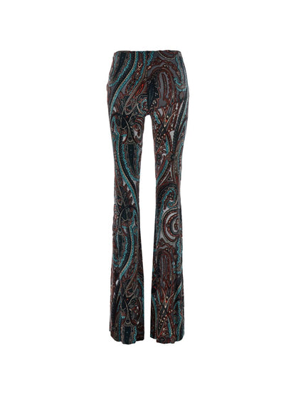 Etro Printed flared trousers