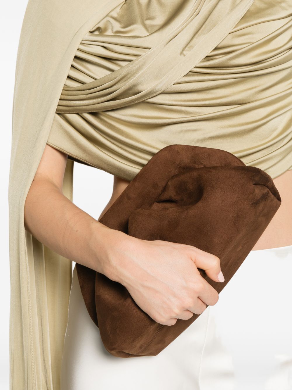 Themoire' Bios suede clutch