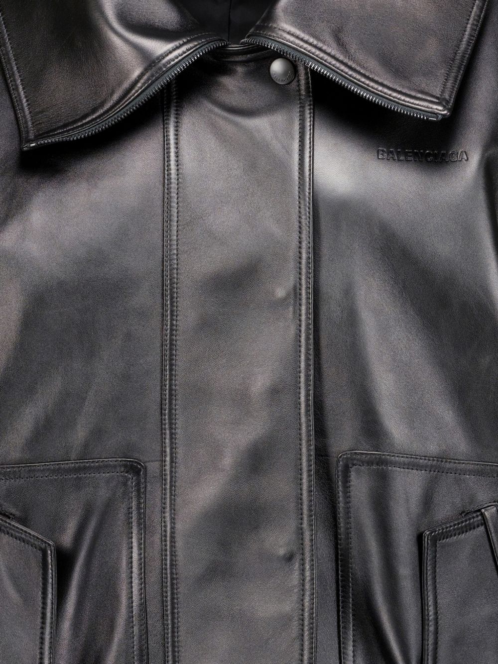 Balenciaga Leather bomber jacket