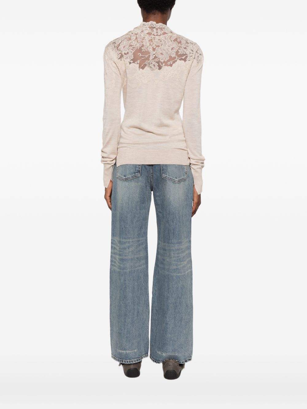 Ermanno Scervino Lace turtle-neck sweater