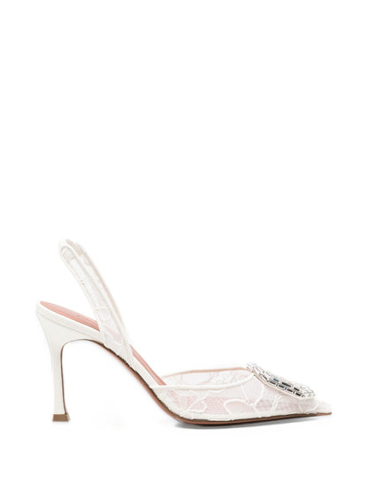 Amina Muaddi Camelia Lace slingback pumps