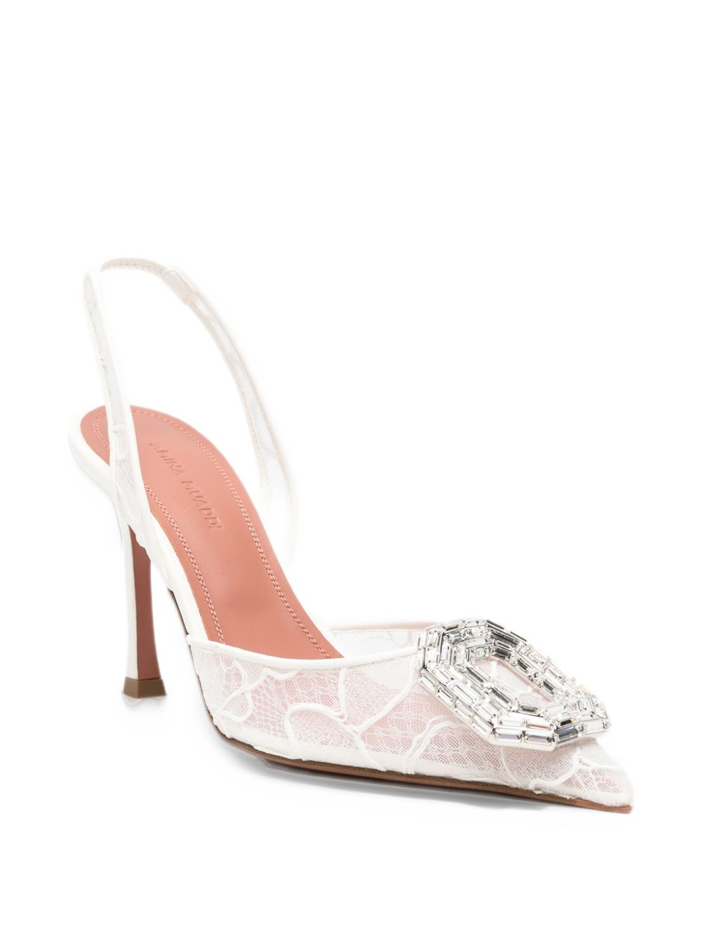 Amina Muaddi Camelia Lace slingback pumps