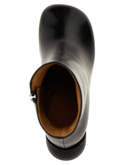 Off White Tonal Spring Ankle Boots