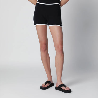 Courreges Courrèges Contrast mini jersey shorts in black cotton
