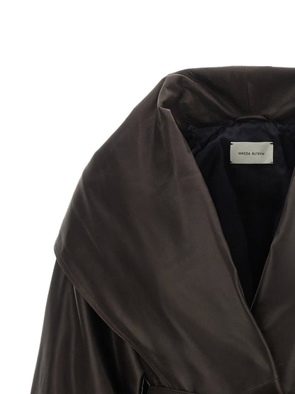 Magda Butrym Shawl Collar Leather Jacket