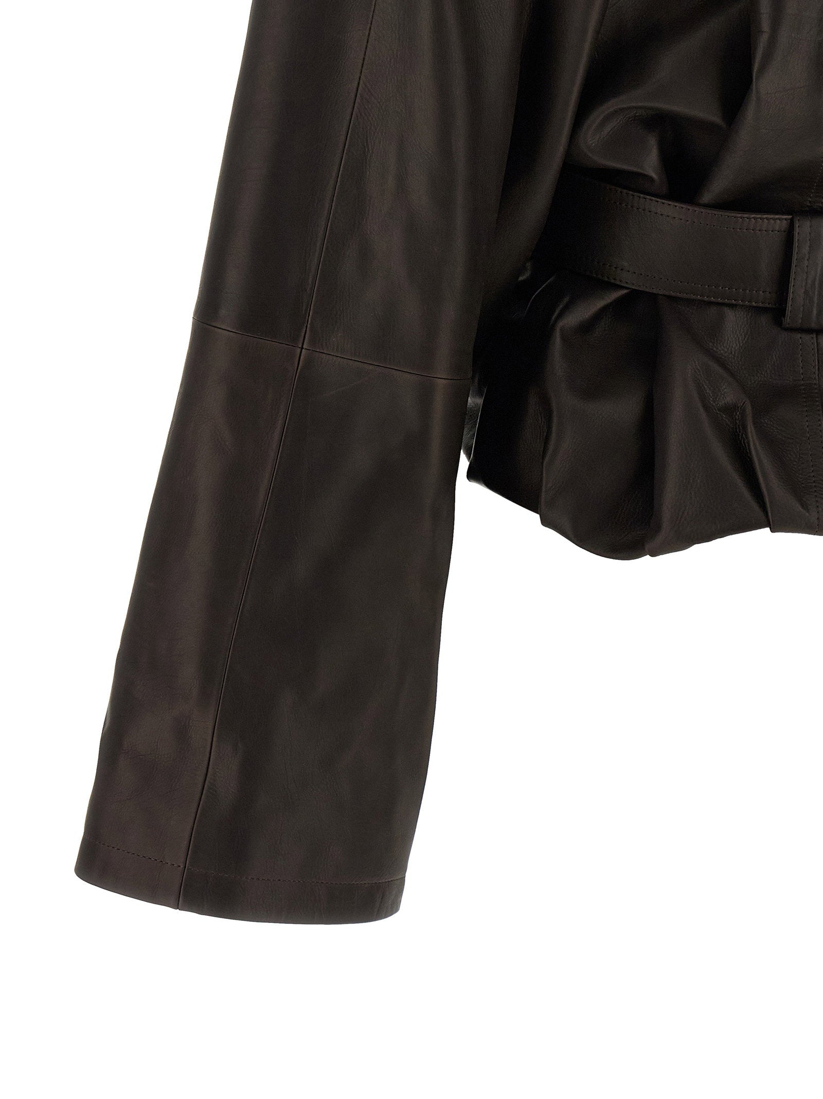 Magda Butrym Shawl Collar Leather Jacket