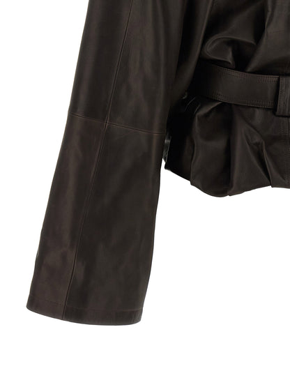 Magda Butrym Shawl Collar Leather Jacket