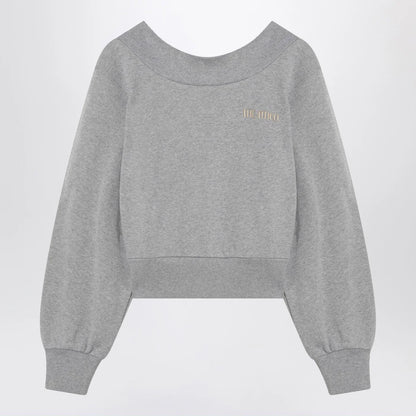 The Attico Gray mélange/beige sweatshirt with cut out