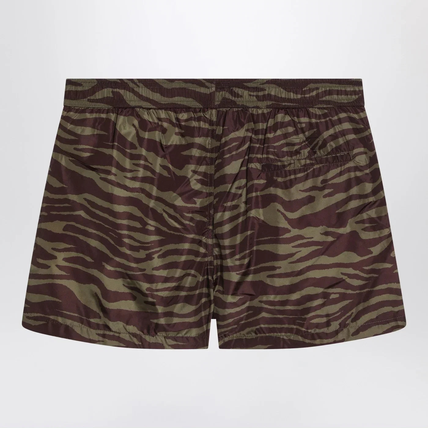 The Attico Zebra Shorts in khaki/brown nylon