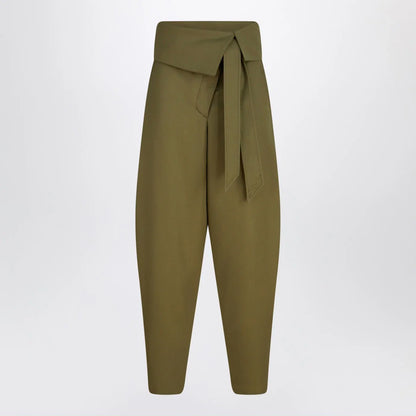 The Attico Military green wool gabardine trousers