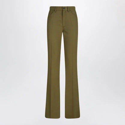 The Attico Military green wool gabardine trousers