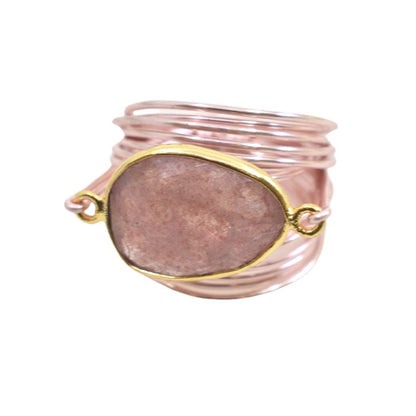 Torrey Ring in Rose Gold with Cherry Quartz