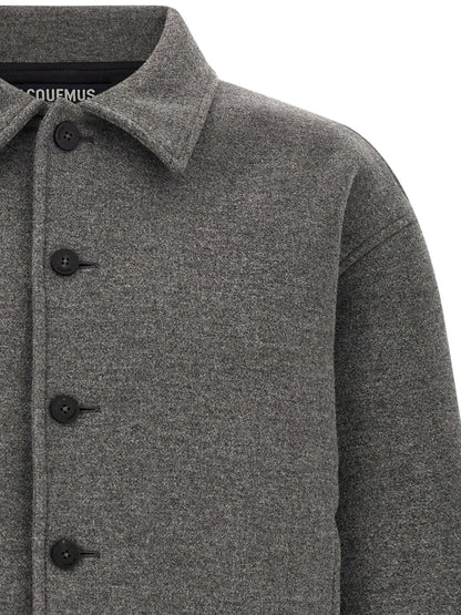 Jacquemus Grey Le Bomber Feltro Bomber Jacket
