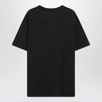 The Attico Black washed T-shirt with shaped hem