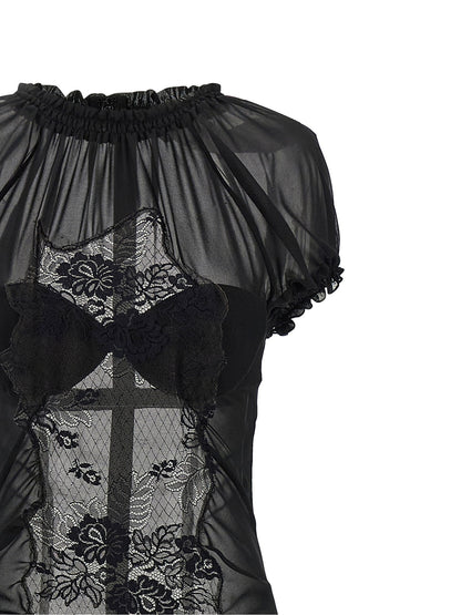 The Attico Lace Tulle Dress