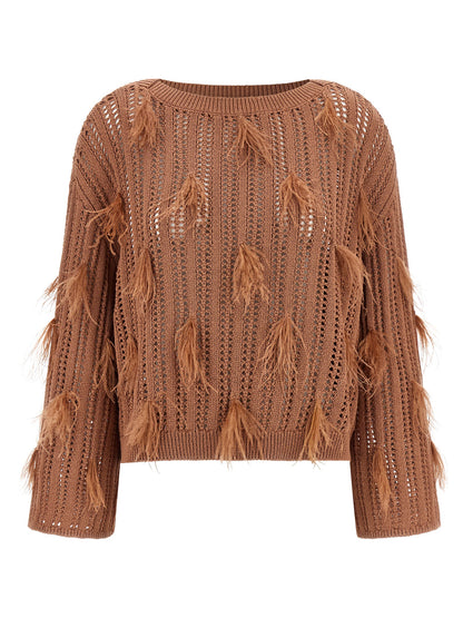Twin Set Ostrich Feather Sweater