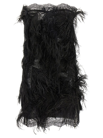 The Attico Lace And Feather Dress
