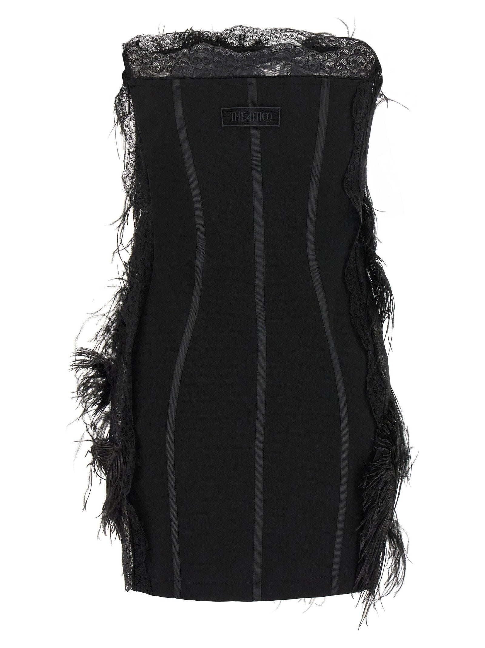 The Attico Lace And Feather Dress