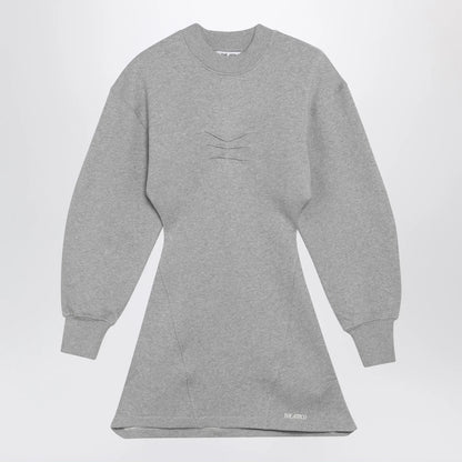 The Attico Melange cotton jersey mini dress in grey