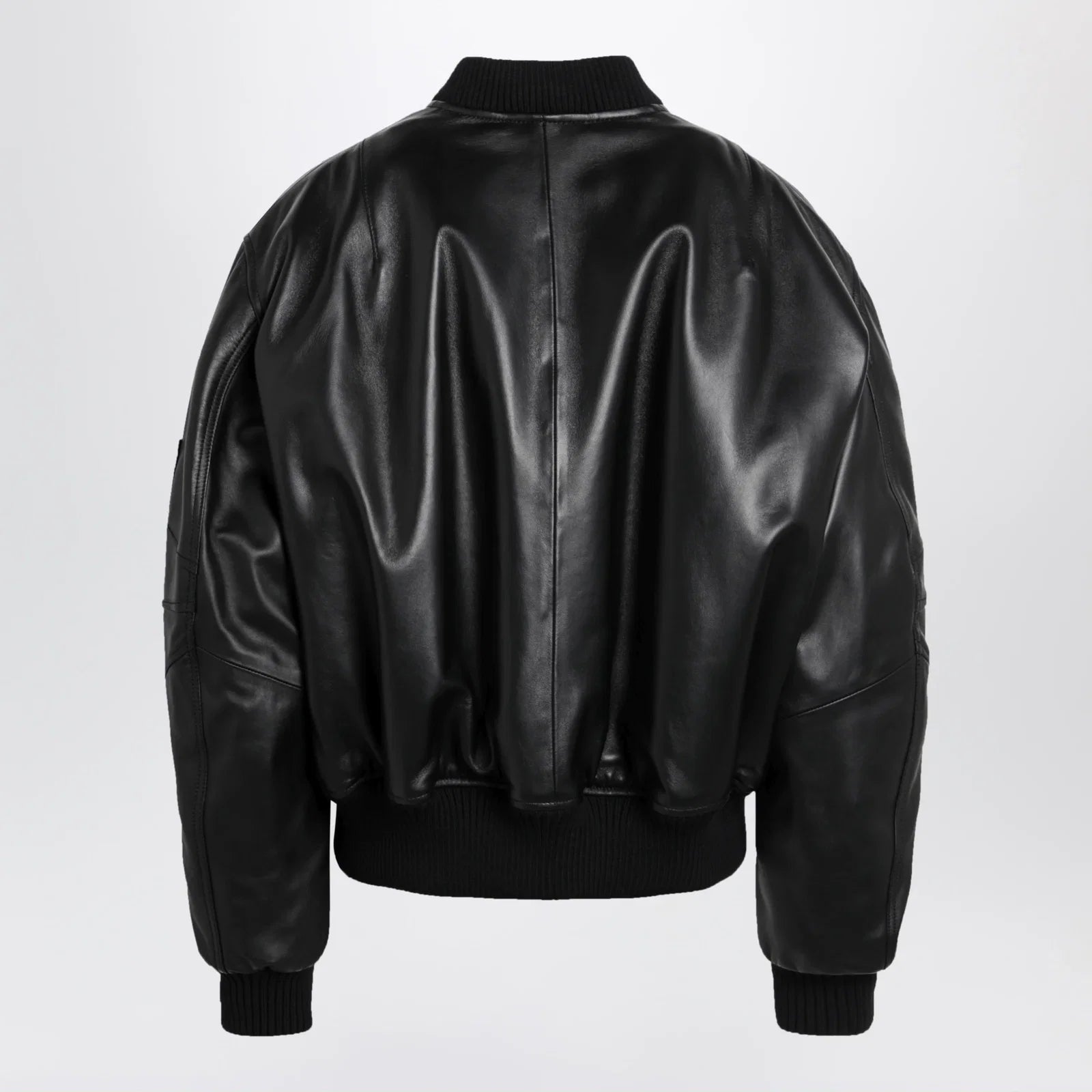 The Attico Anja bomber jacket in black leather