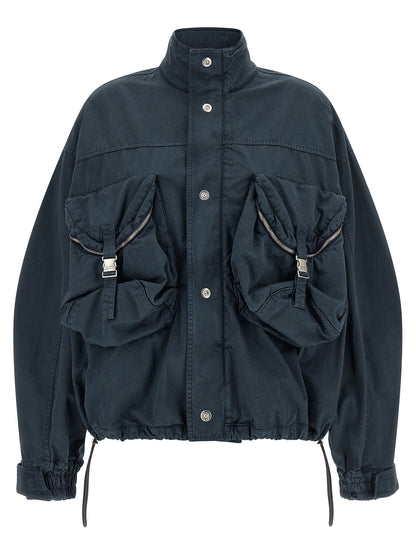 The Attico Blue Utility Bomber Jacket