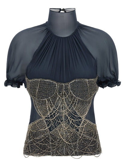 The Attico Jewel Embroidery Top
