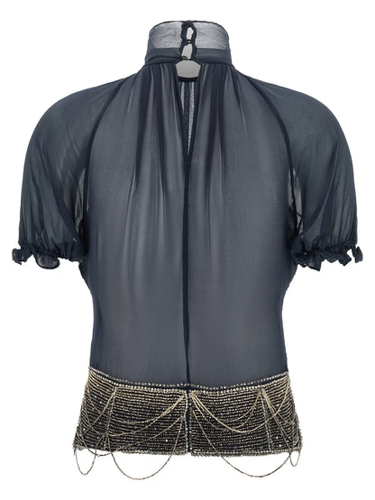 The Attico Jewel Embroidery Top