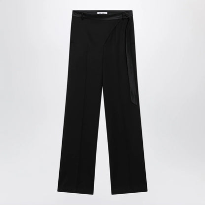 The Attico Black virgin wool tuxedo trousers
