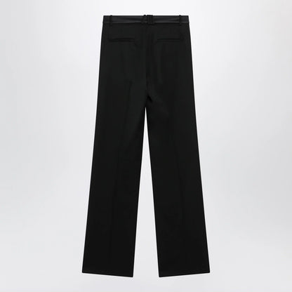 The Attico Black virgin wool tuxedo trousers