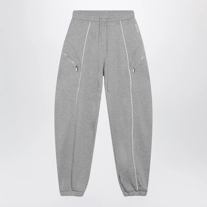 The Attico Long jogger pants in melange grey cotton jersey
