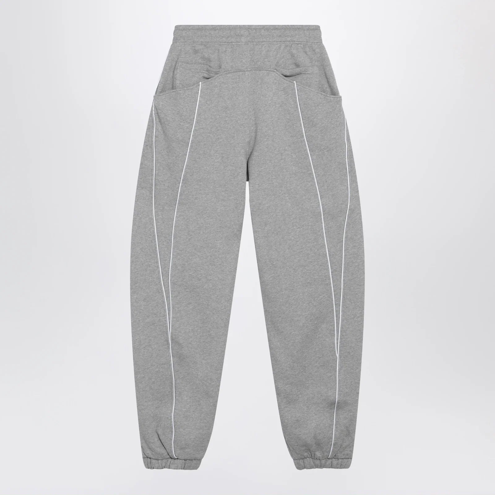 The Attico Long jogger pants in melange grey cotton jersey