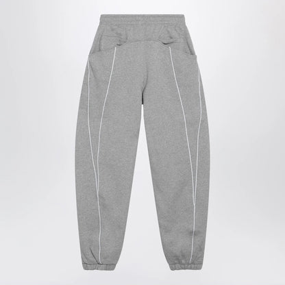 The Attico Long jogger pants in melange grey cotton jersey
