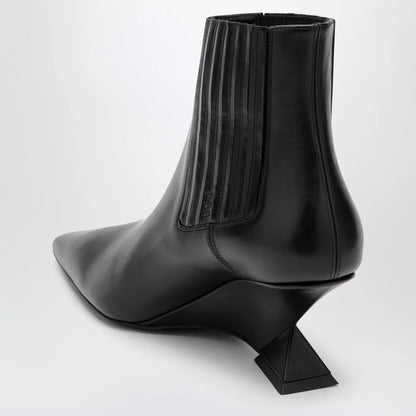The Attico Cheope wedge-heel ankle boots in black calfskin