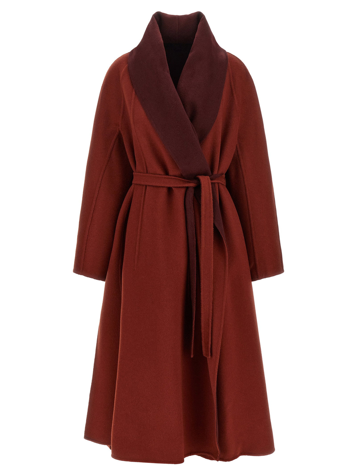 Max Mara Atelier Burgundy Ululo Reversible Coat
