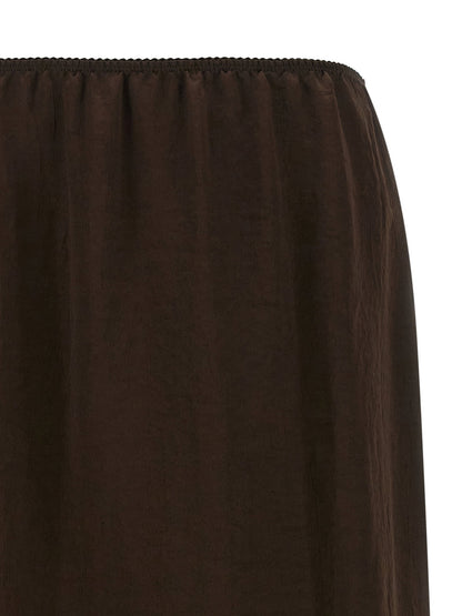 Twin Set Satin Froissé And Lace Skirt