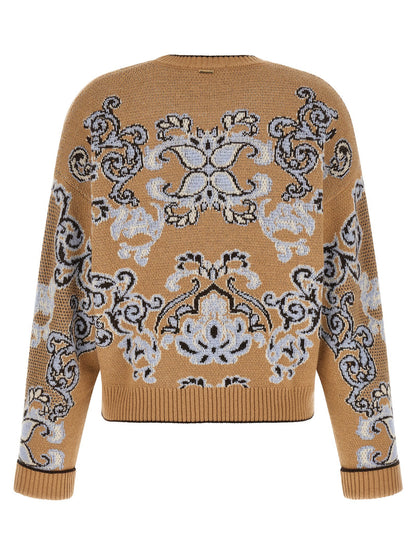Twin Set Jacquard Wool Blend Sweater