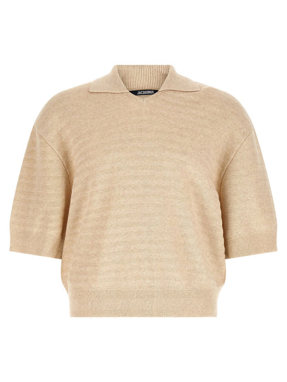 Jacquemus Le Polo Maille Chevron Polo Shirt
