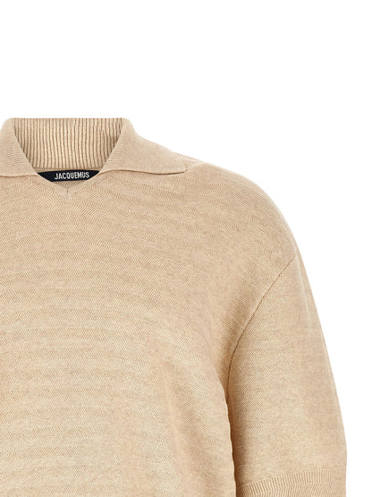 Jacquemus Le Polo Maille Chevron Polo Shirt